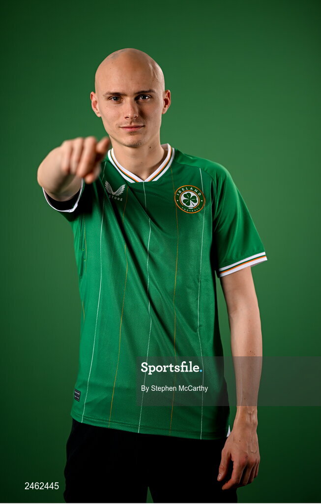 19 March 2023; Will Smallbone poses for a portrait during a Republic of Ireland squad portrait session at Castleknock Hotel in Dublin. Photo by Stephen McCarthy/Sportsfile