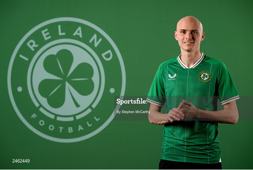 19 March 2023; Will Smallbone poses for a portrait during a Republic of Ireland squad portrait session at Castleknock Hotel in Dublin. Photo by Stephen McCarthy/Sportsfile