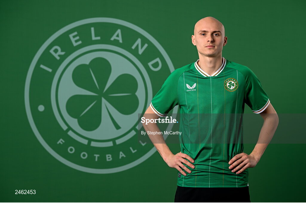 19 March 2023; Will Smallbone poses for a portrait during a Republic of Ireland squad portrait session at Castleknock Hotel in Dublin. Photo by Stephen McCarthy/Sportsfile