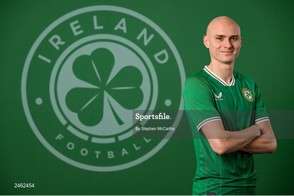 19 March 2023; Will Smallbone poses for a portrait during a Republic of Ireland squad portrait session at Castleknock Hotel in Dublin. Photo by Stephen McCarthy/Sportsfile