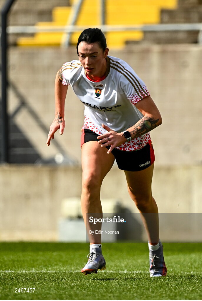 26 March 2023; Aisling Thompson of Cork warming up before the Very Camogie League Division 1A match between Kilkenny and Galway at Páirc Ui Chaoimh in Cork. Photo by Eóin Noonan/Sportsfile