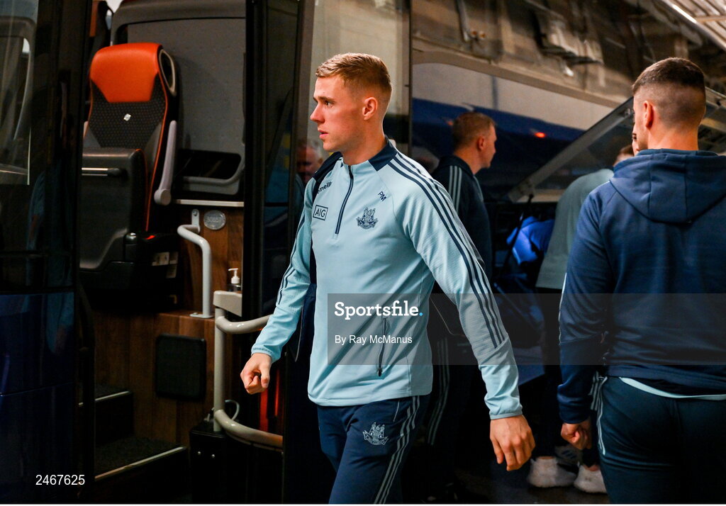26 March 2023; Paul Mannion of Dublin arrives for the Allianz Football League Division 2 match between Dublin and Louth at Croke Park in Dublin. Photo by Ray McManus/Sportsfile