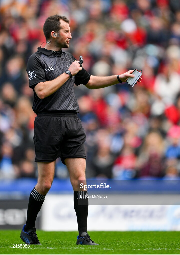 26 March 2023; Referee Paul Faloon during the Allianz Football League Division 2 match between Dublin and Louth at Croke Park in Dublin. Photo by Ray McManus/Sportsfile