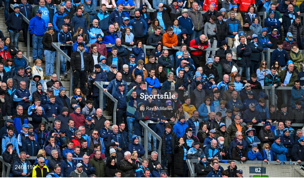 26 March 2023; Supporters, on Hill 16, watch the Allianz Football League Division 2 match between Dublin and Louth at Croke Park in Dublin. Photo by Ray McManus/Sportsfile