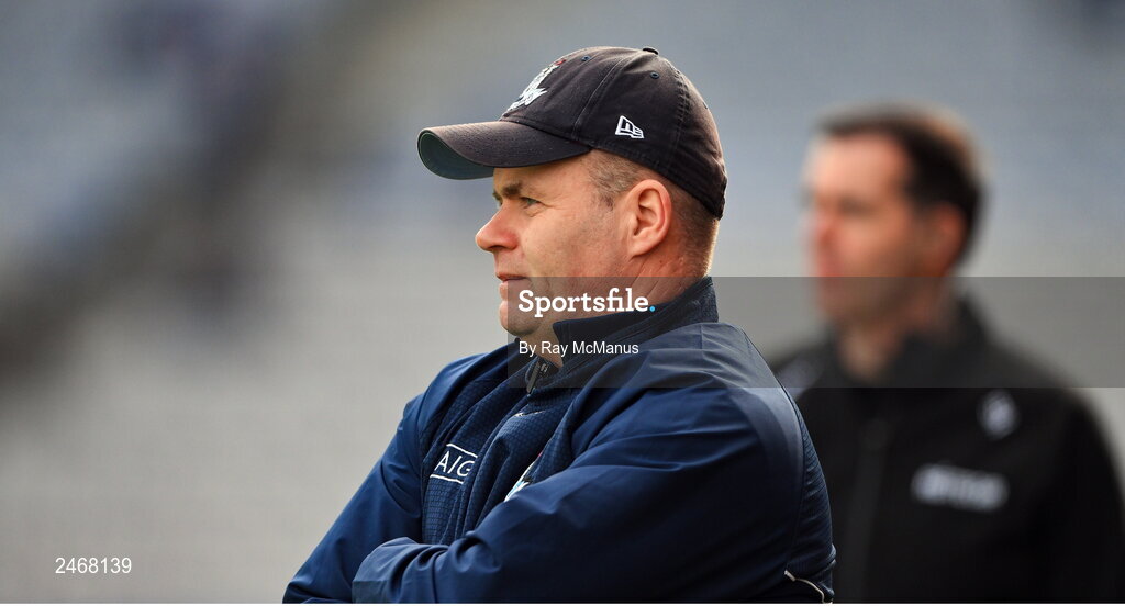 26 March 2023; Dublin manager Dessie Farrell during the Allianz Football League Division 2 match between Dublin and Louth at Croke Park in Dublin. Photo by Ray McManus/Sportsfile