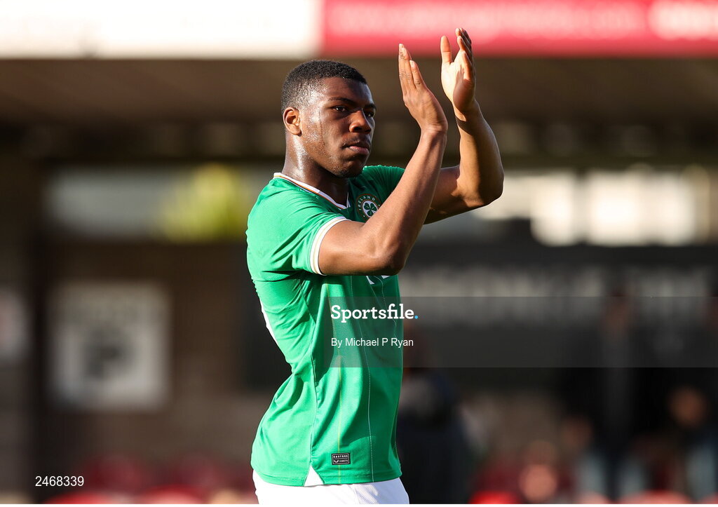 26 March 2023; Sinclair Armstrong of Republic of Ireland after the Under-21 international friendly match between Republic of Ireland and Iceland at Turner's Cross in Cork. Photo by Michael P Ryan/Sportsfile