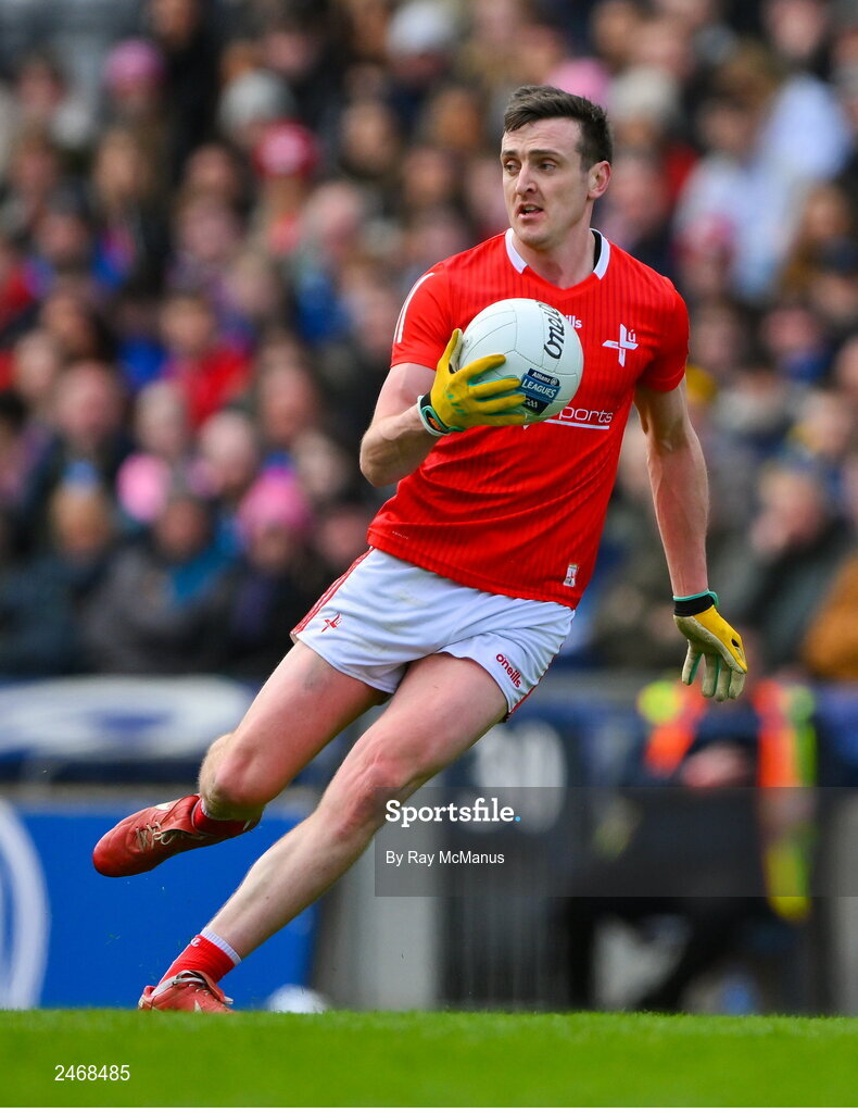 26 March 2023; Tommy Durin of Louth during the Allianz Football League Division 2 match between Dublin and Louth at Croke Park in Dublin. Photo by Ray McManus/Sportsfile