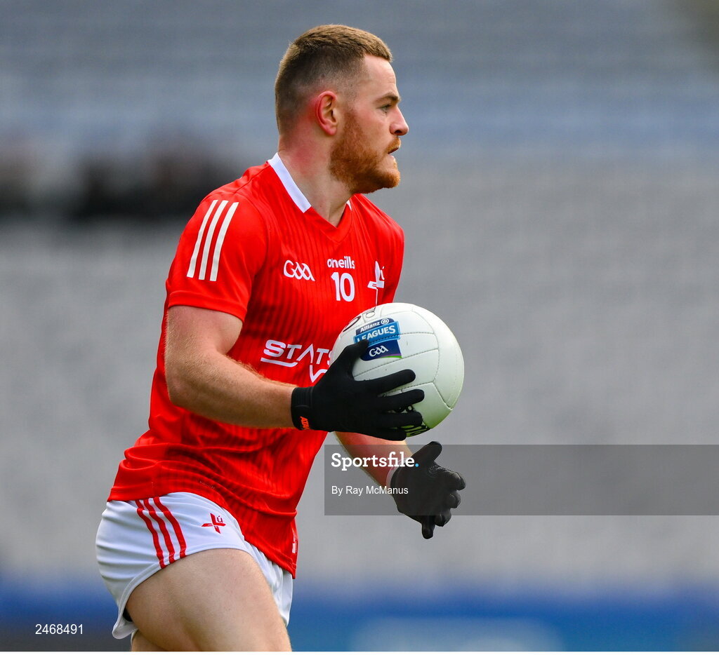 26 March 2023; Niall Sharkey of Louth during the Allianz Football League Division 2 match between Dublin and Louth at Croke Park in Dublin. Photo by Ray McManus/Sportsfile