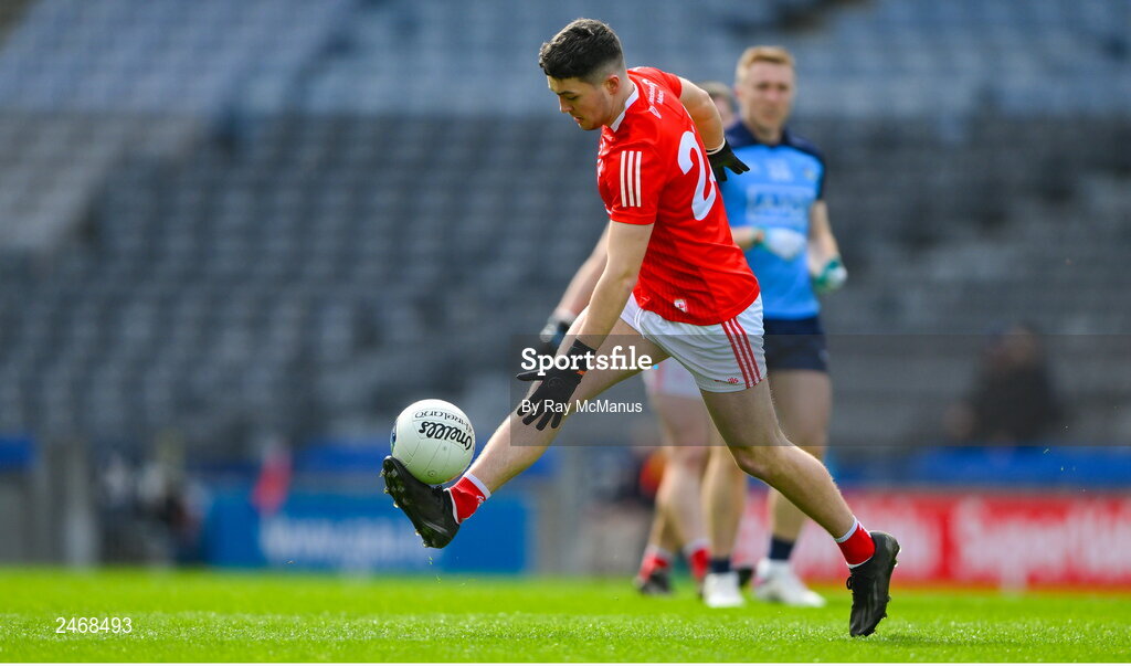 26 March 2023; Tom Jackson of Louth during the Allianz Football League Division 2 match between Dublin and Louth at Croke Park in Dublin. Photo by Ray McManus/Sportsfile