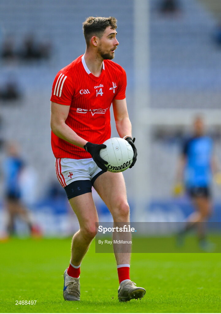 26 March 2023; Ciarán Downey of Louth during the Allianz Football League Division 2 match between Dublin and Louth at Croke Park in Dublin. Photo by Ray McManus/Sportsfile