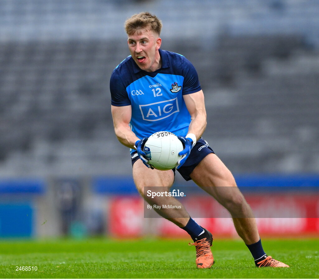26 March 2023; Seán Bugler of Dublin during the Allianz Football League Division 2 match between Dublin and Louth at Croke Park in Dublin. Photo by Ray McManus/Sportsfile