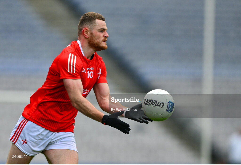 26 March 2023; Niall Sharkey of Louth during the Allianz Football League Division 2 match between Dublin and Louth at Croke Park in Dublin. Photo by Ray McManus/Sportsfile