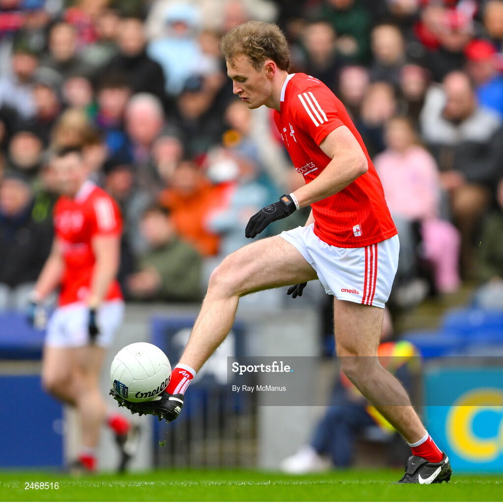 26 March 2023; Leonard Grey of Louth during the Allianz Football League Division 2 match between Dublin and Louth at Croke Park in Dublin. Photo by Ray McManus/Sportsfile