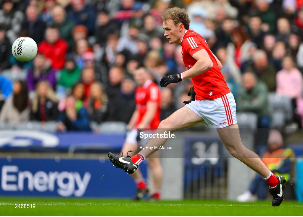 26 March 2023; Leonard Grey of Louth during the Allianz Football League Division 2 match between Dublin and Louth at Croke Park in Dublin. Photo by Ray McManus/Sportsfile