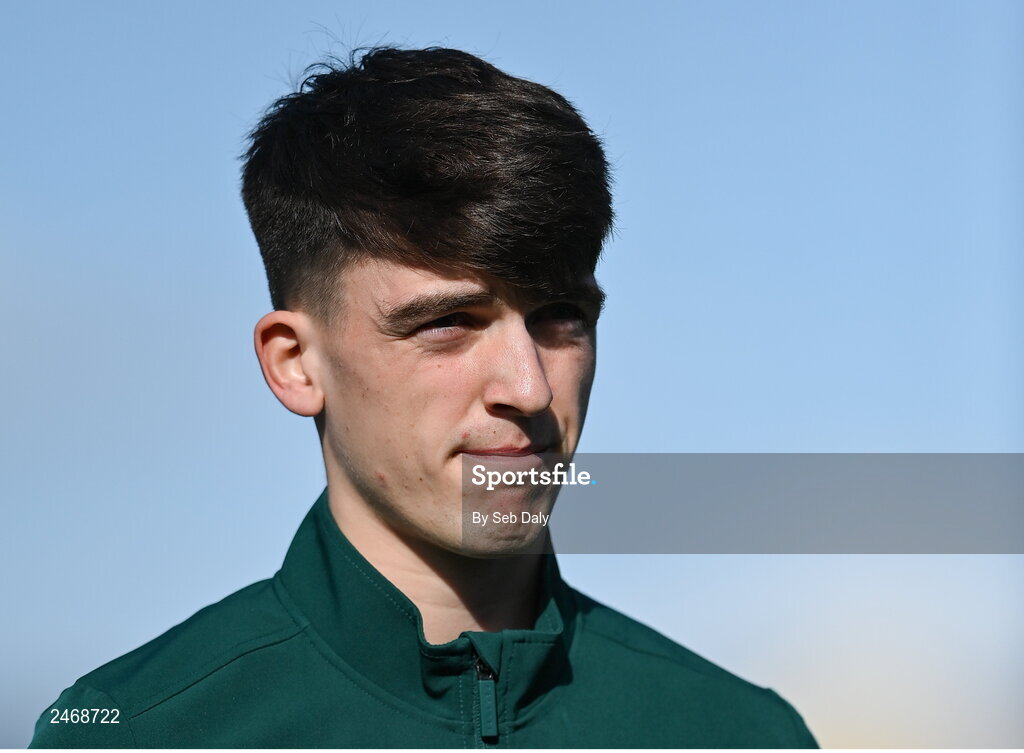 26 March 2023; Andrew Moran of Republic of Ireland before the Under-21 international friendly match between Republic of Ireland and Iceland at Turners Cross in Cork. Photo by Seb Daly/Sportsfile