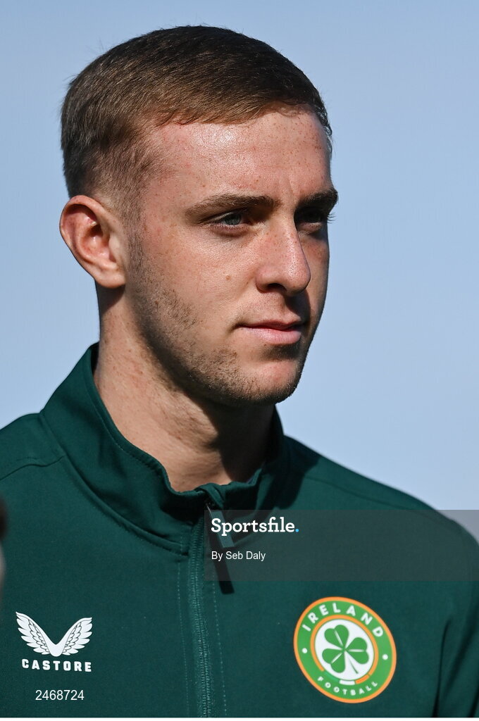 26 March 2023; Killian Phillips of Republic of Ireland before the Under-21 international friendly match between Republic of Ireland and Iceland at Turners Cross in Cork. Photo by Seb Daly/Sportsfile