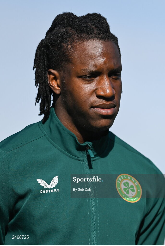 26 March 2023; Bosun Lawal of Republic of Ireland before the Under-21 international friendly match between Republic of Ireland and Iceland at Turners Cross in Cork. Photo by Seb Daly/Sportsfile