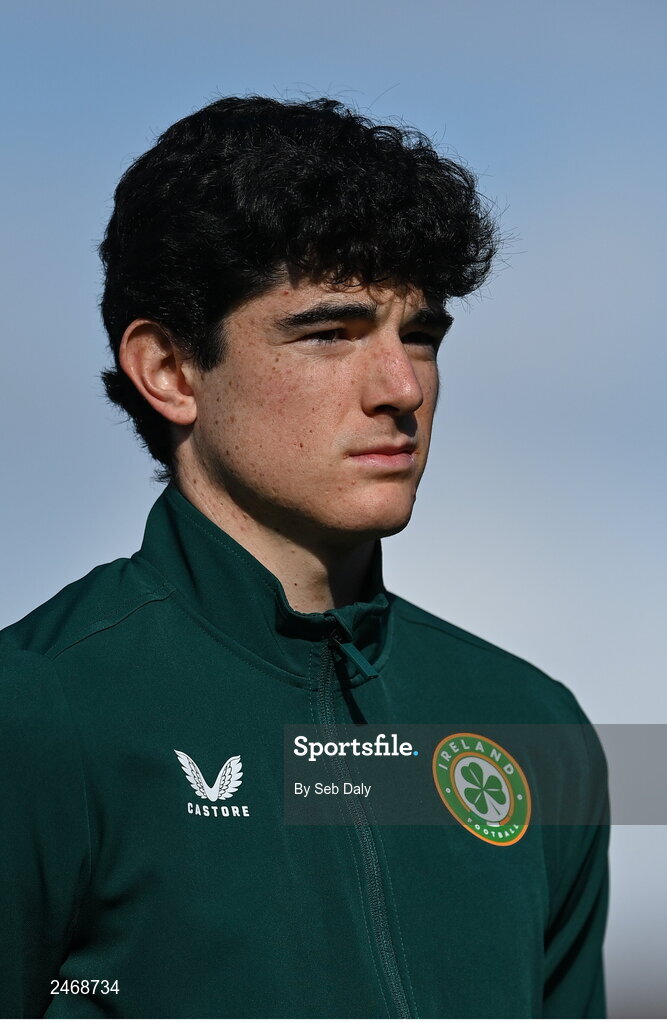 26 March 2023; Anselmo Garcia MacNulty of Republic of Ireland before the Under-21 international friendly match between Republic of Ireland and Iceland at Turners Cross in Cork. Photo by Seb Daly/Sportsfile