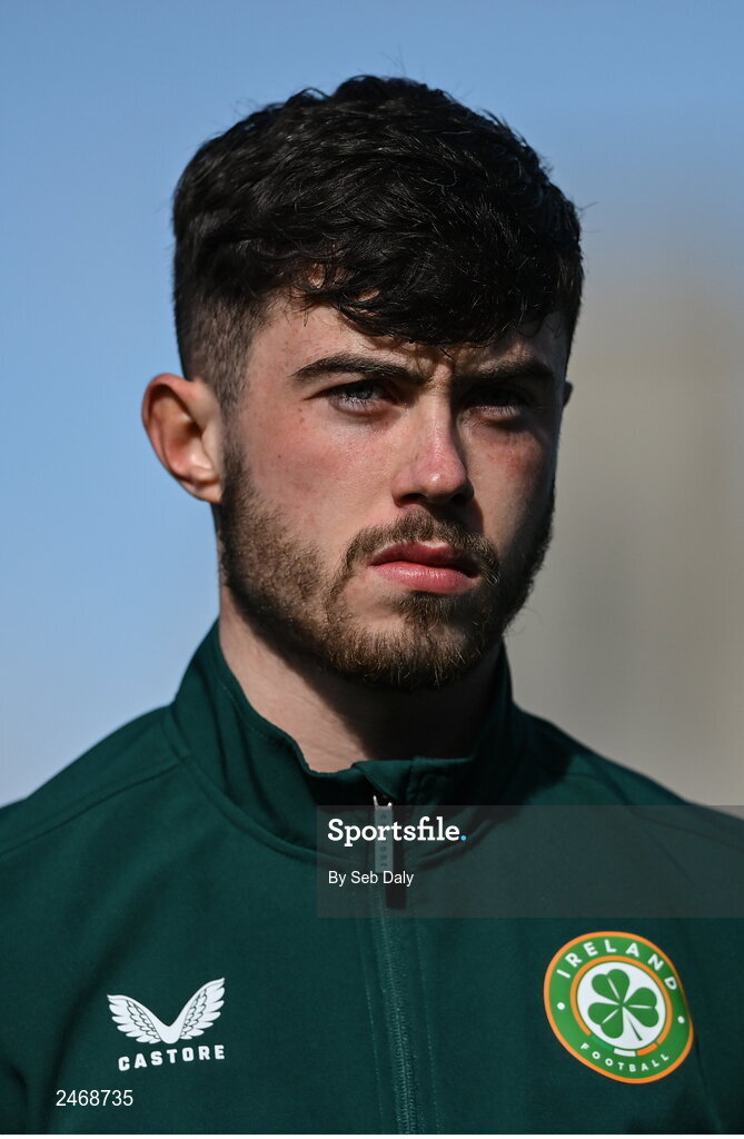 26 March 2023; Sean Roughan of Republic of Ireland before the Under-21 international friendly match between Republic of Ireland and Iceland at Turners Cross in Cork. Photo by Seb Daly/Sportsfile
