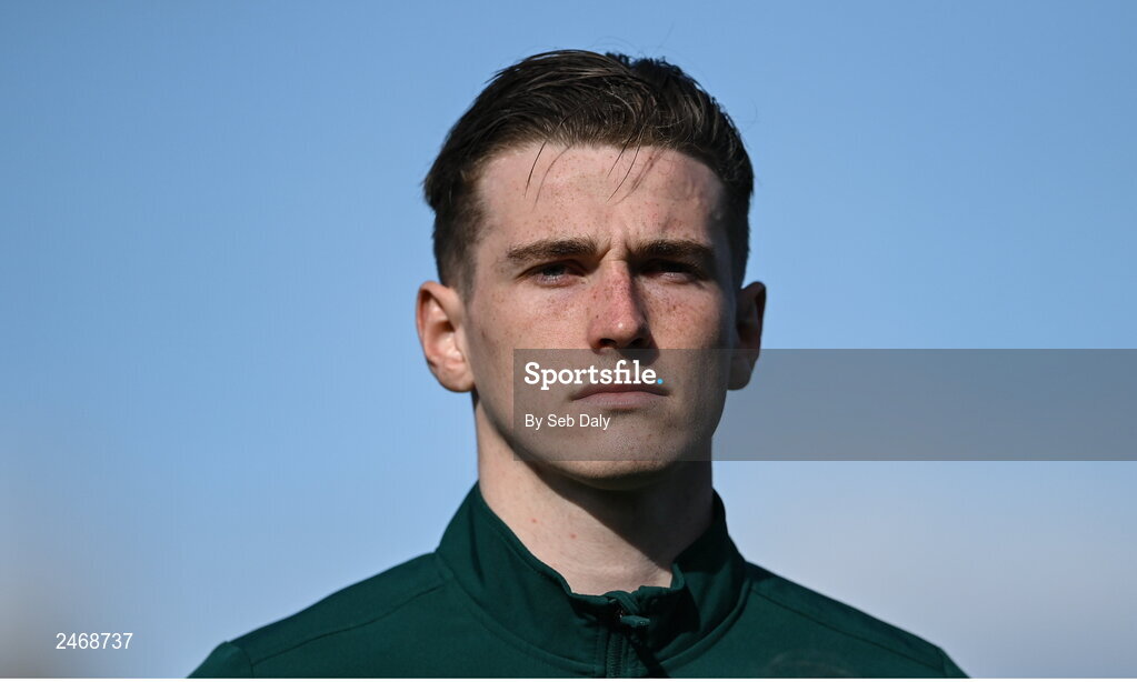 26 March 2023; Republic of Ireland goalkeeper Tiernan Brooks before the Under-21 international friendly match between Republic of Ireland and Iceland at Turners Cross in Cork. Photo by Seb Daly/Sportsfile