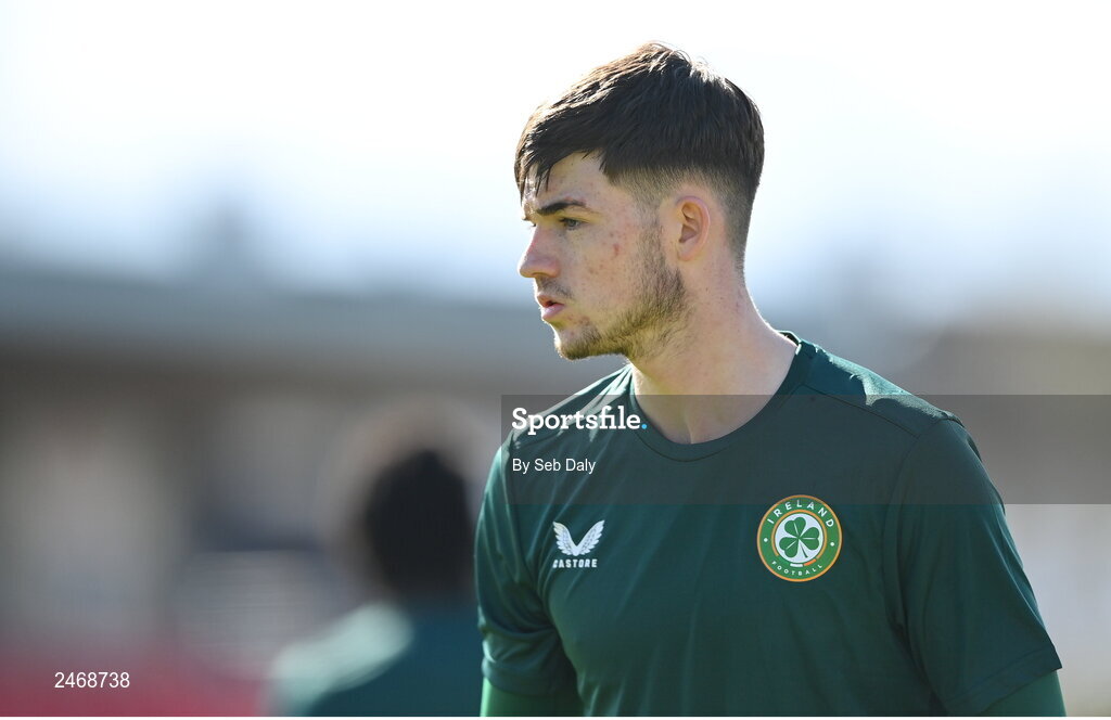 26 March 2023; James Furlong of Republic of Ireland before the Under-21 international friendly match between Republic of Ireland and Iceland at Turners Cross in Cork. Photo by Seb Daly/Sportsfile