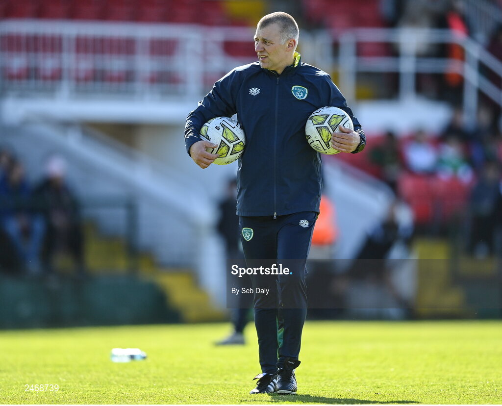 26 March 2023; Republic of Ireland assistant coach Trevor Croly before the Under-21 international friendly match between Republic of Ireland and Iceland at Turners Cross in Cork. Photo by Seb Daly/Sportsfile