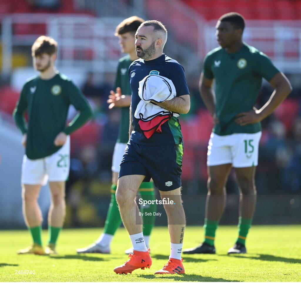 26 March 2023; Republic of Ireland equipment manager Shane Elliott before the Under-21 international friendly match between Republic of Ireland and Iceland at Turners Cross in Cork. Photo by Seb Daly/Sportsfile