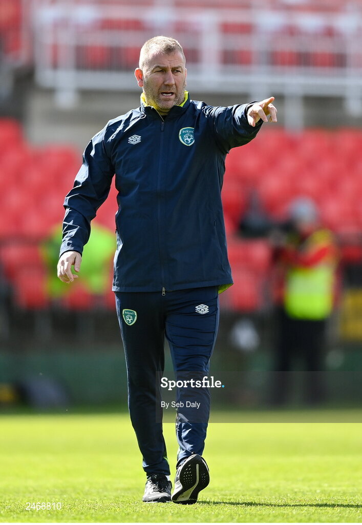 26 March 2023; Republic of Ireland assistant coach Alan Reynolds before the Under-21 international friendly match between Republic of Ireland and Iceland at Turners Cross in Cork. Photo by Seb Daly/Sportsfile