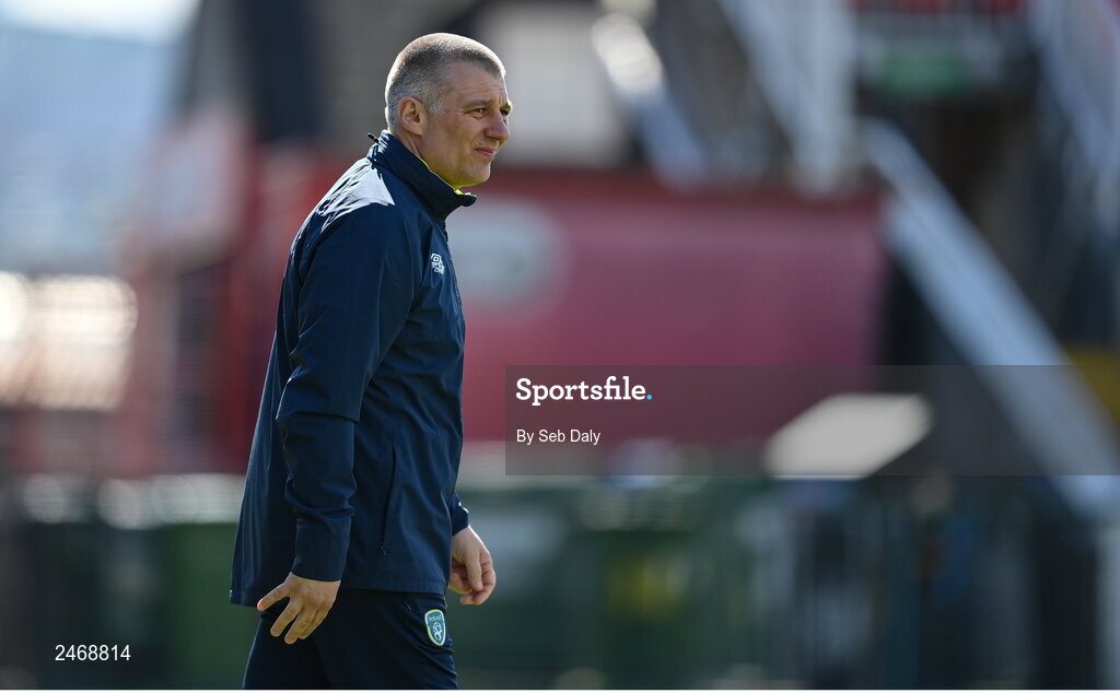26 March 2023; Republic of Ireland assistant coach Trevor Croly before the Under-21 international friendly match between Republic of Ireland and Iceland at Turners Cross in Cork. Photo by Seb Daly/Sportsfile