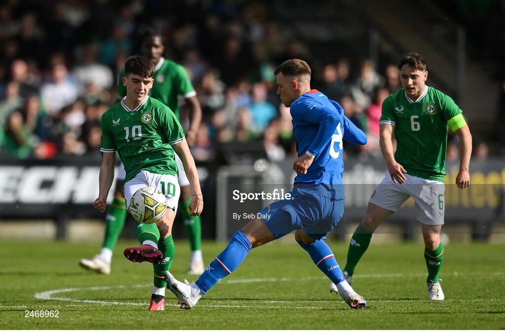 26 March 2023; Andrew Moran of Republic of Ireland during the Under-21 international friendly match between Republic of Ireland and Iceland at Turners Cross in Cork. Photo by Seb Daly/Sportsfile