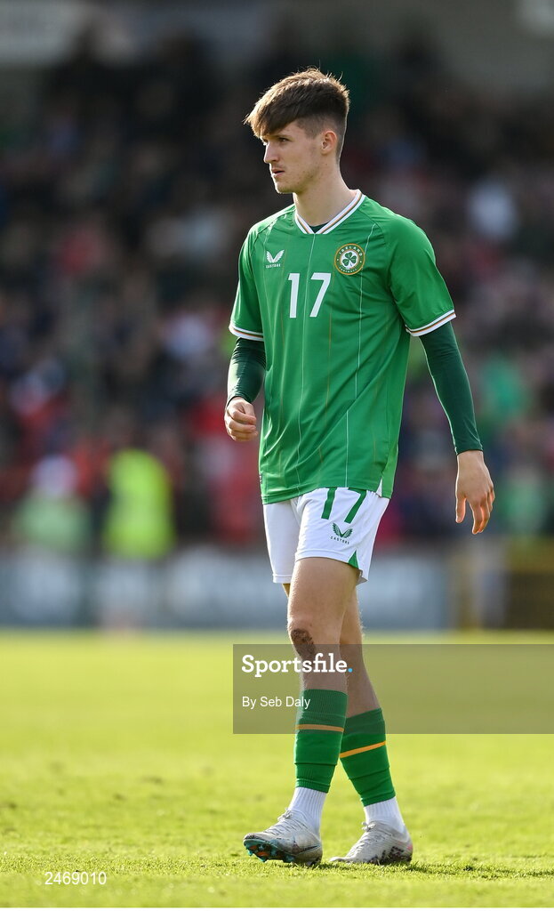 26 March 2023; Johnny Kenny of Republic of Ireland during the Under-21 international friendly match between Republic of Ireland and Iceland at Turners Cross in Cork. Photo by Seb Daly/Sportsfile