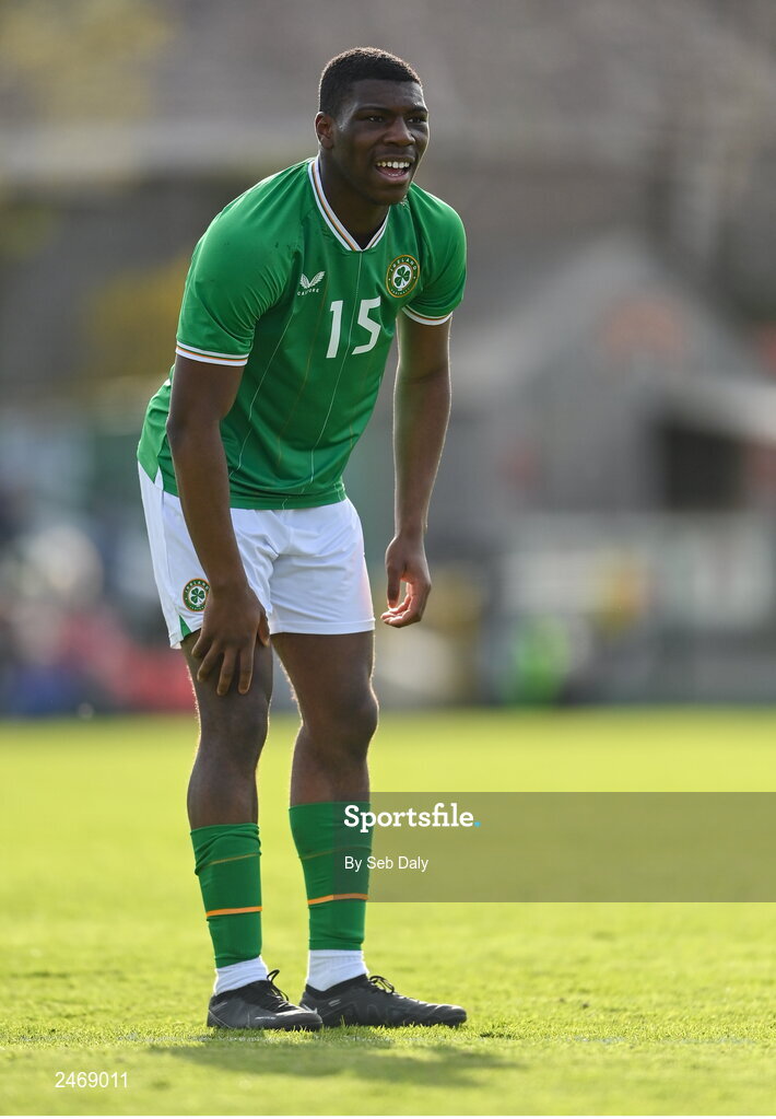 26 March 2023; Sinclair Armstrong of Republic of Ireland during the Under-21 international friendly match between Republic of Ireland and Iceland at Turners Cross in Cork. Photo by Seb Daly/Sportsfile