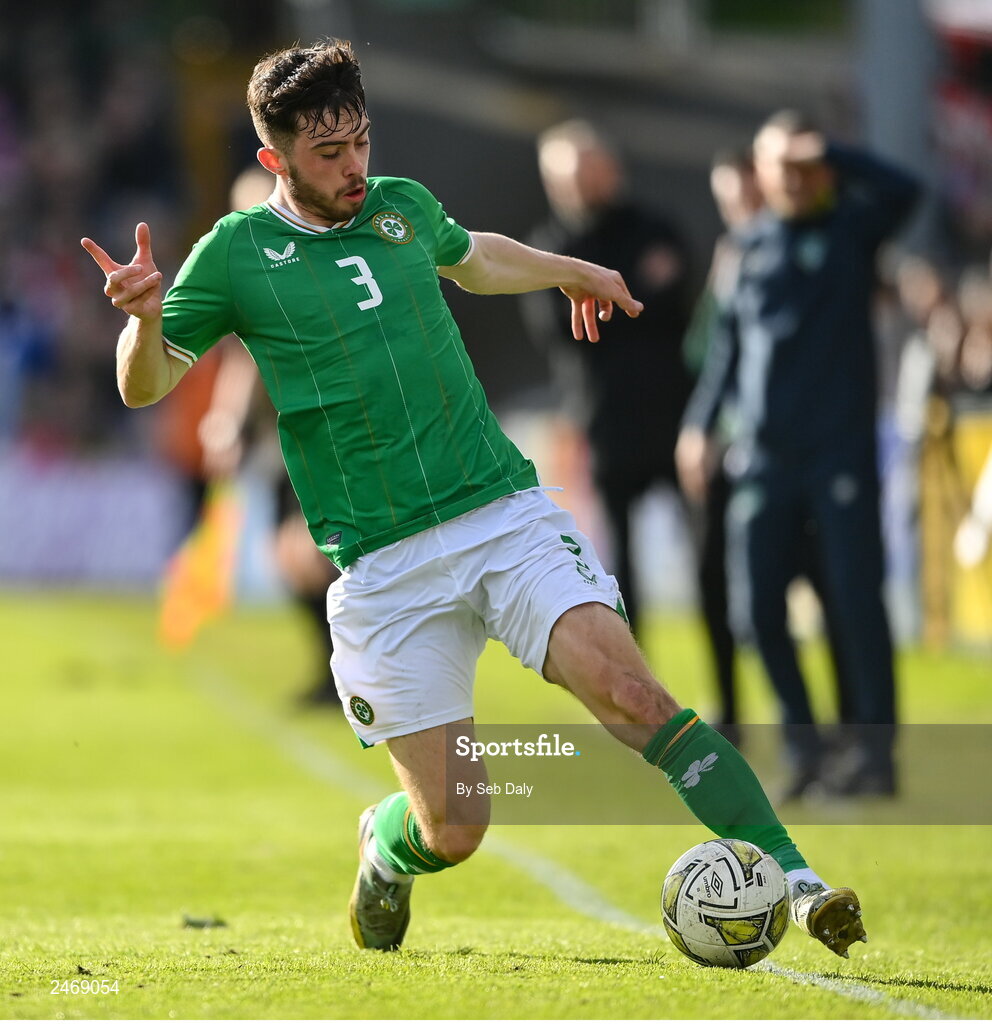 26 March 2023; Sean Roughan of Republic of Ireland during the Under-21 international friendly match between Republic of Ireland and Iceland at Turners Cross in Cork. Photo by Seb Daly/Sportsfile
