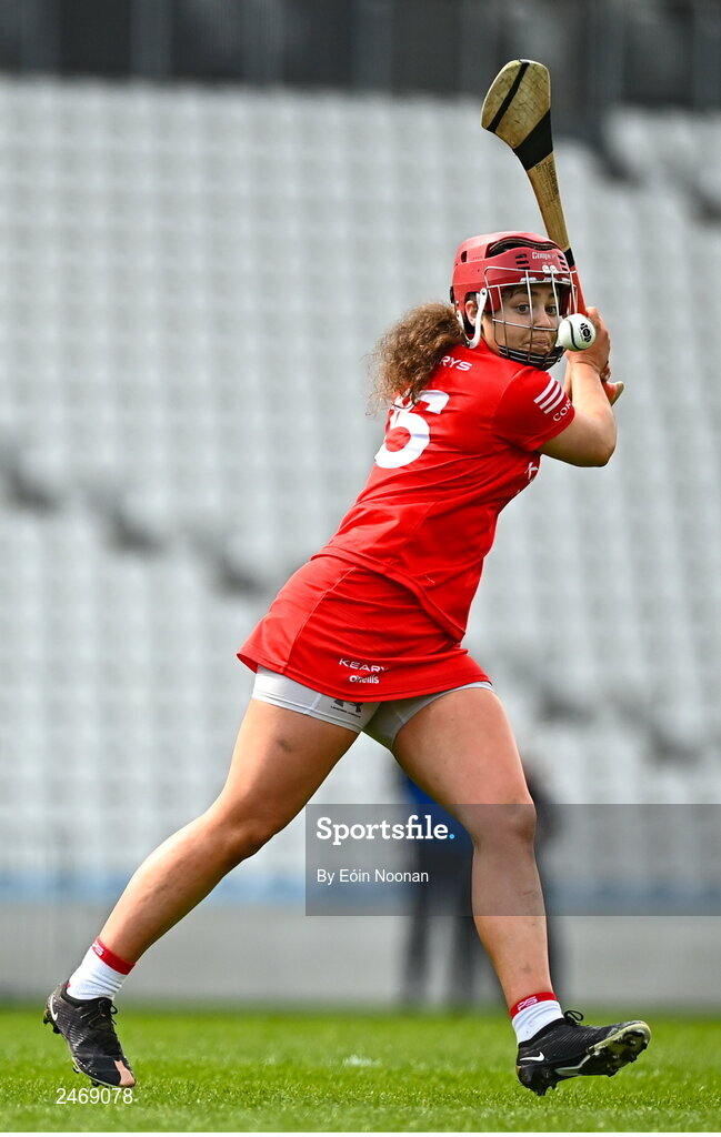 26 March 2023; Sorcha McCartan of Cork during the Very Camogie League Division 1A match between Kilkenny and Galway at Páirc Ui Chaoimh in Cork. Photo by Eóin Noonan/Sportsfile