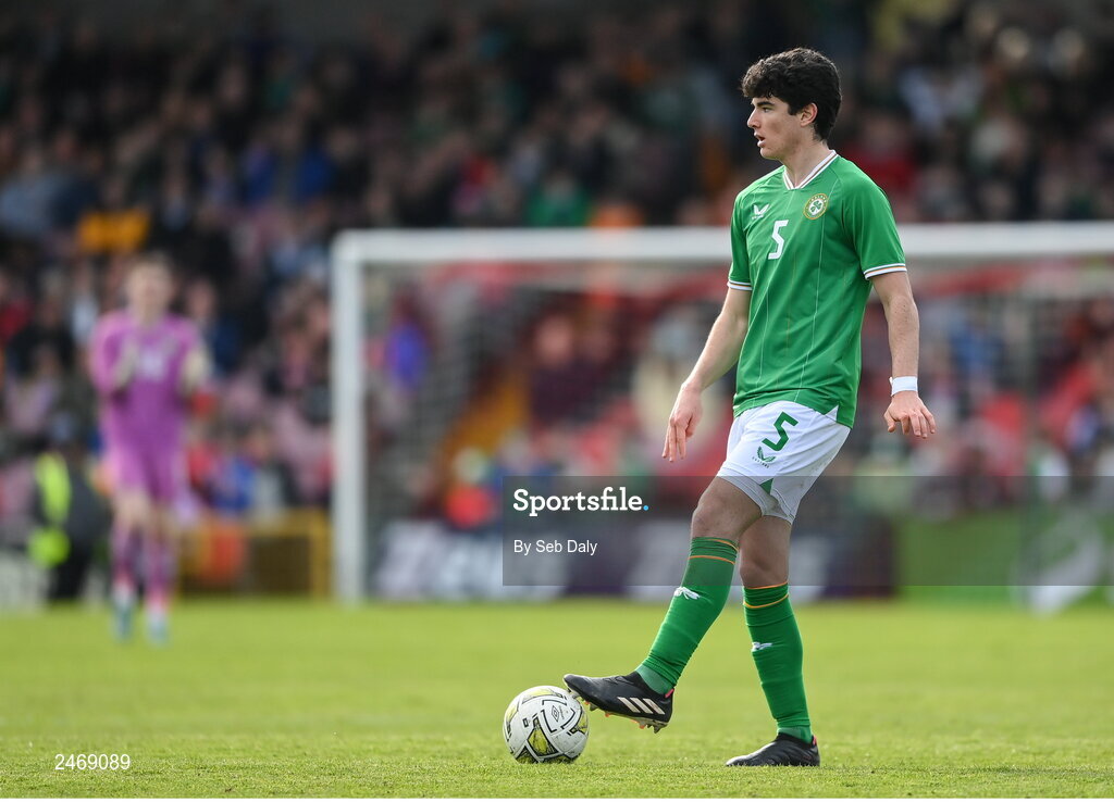 26 March 2023; Anselmo Garcia MacNulty of Republic of Ireland during the Under-21 international friendly match between Republic of Ireland and Iceland at Turners Cross in Cork. Photo by Seb Daly/Sportsfile