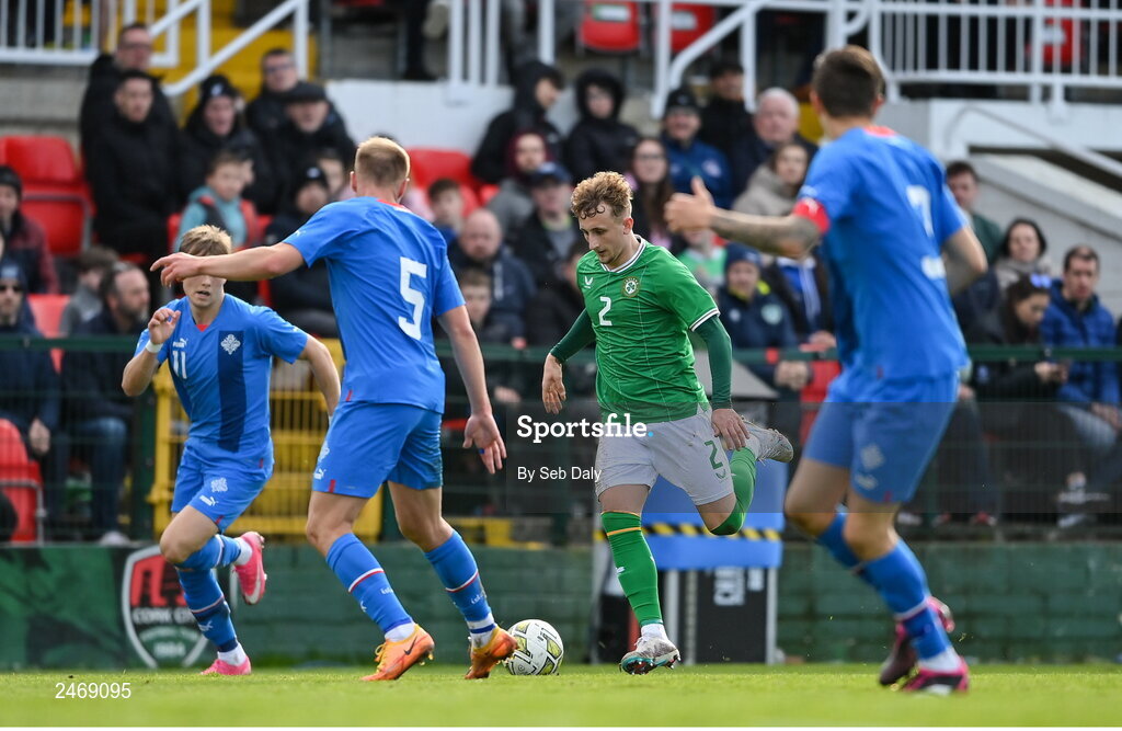 26 March 2023; Sam Curtis of Republic of Ireland during the Under-21 international friendly match between Republic of Ireland and Iceland at Turners Cross in Cork. Photo by Seb Daly/Sportsfile