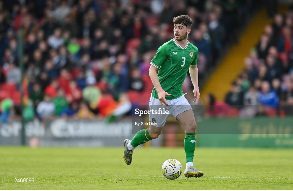 26 March 2023; Sean Roughan of Republic of Ireland during the Under-21 international friendly match between Republic of Ireland and Iceland at Turners Cross in Cork. Photo by Seb Daly/Sportsfile