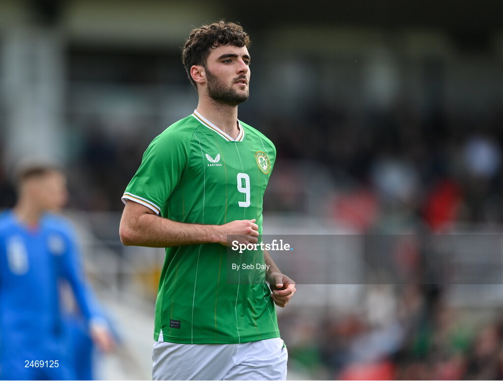 26 March 2023; Tom Cannon of Republic of Ireland during the Under-21 international friendly match between Republic of Ireland and Iceland at Turners Cross in Cork. Photo by Seb Daly/Sportsfile
