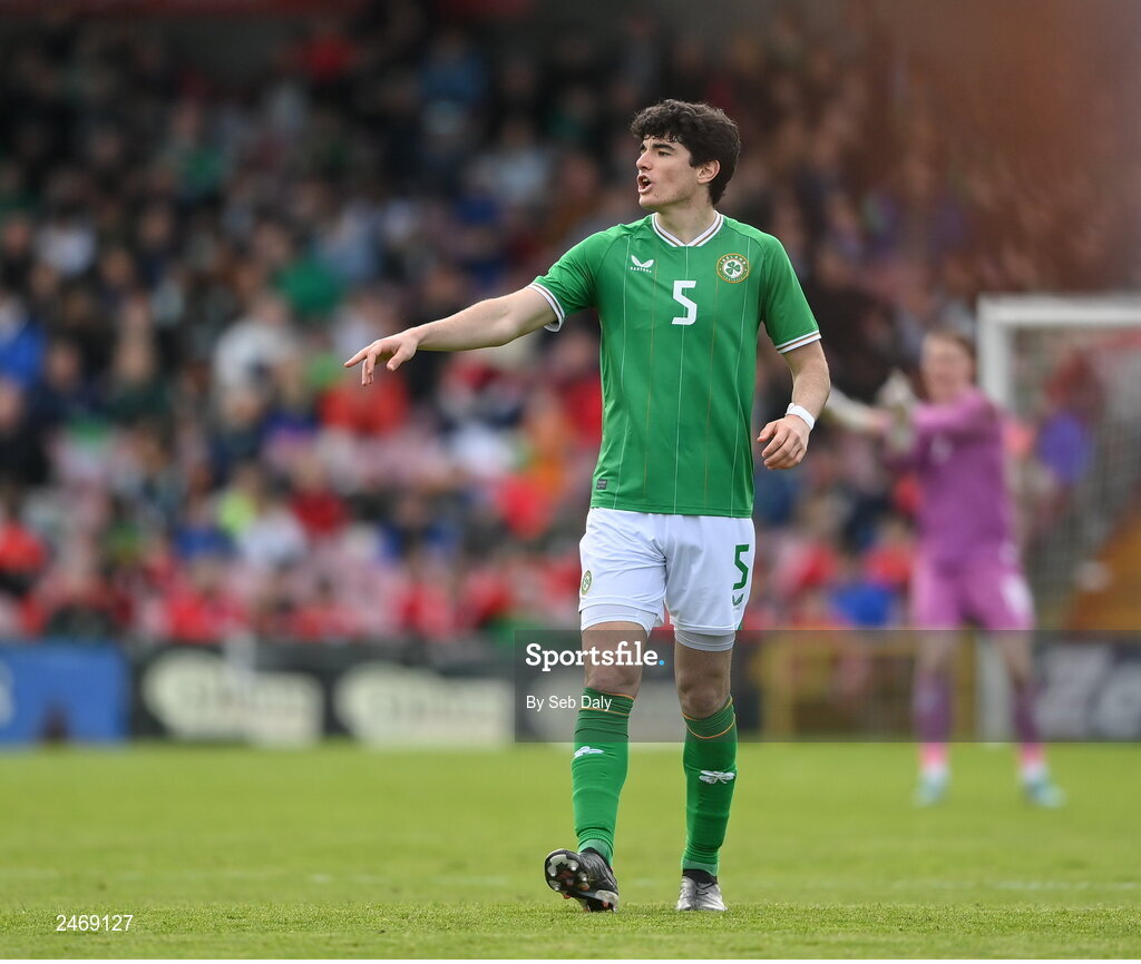 26 March 2023; Anselmo Garcia MacNulty of Republic of Ireland during the Under-21 international friendly match between Republic of Ireland and Iceland at Turners Cross in Cork. Photo by Seb Daly/Sportsfile