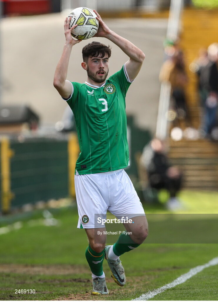 26 March 2023; Sean Roughan of Republic of Ireland during the Under-21 international friendly match between Republic of Ireland and Iceland at Turner's Cross in Cork. Photo by Michael P Ryan/Sportsfile