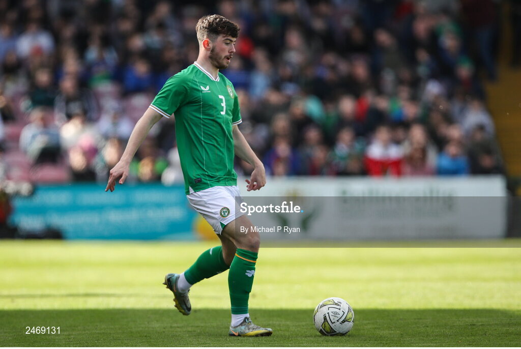 26 March 2023; Sean Roughan of Republic of Ireland during the Under-21 international friendly match between Republic of Ireland and Iceland at Turner's Cross in Cork. Photo by Michael P Ryan/Sportsfile