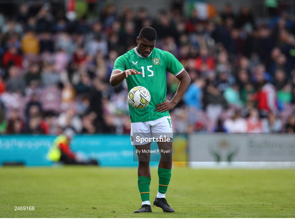 26 March 2023; Sinclair Armstrong of Republic of Ireland during the Under-21 international friendly match between Republic of Ireland and Iceland at Turner's Cross in Cork. Photo by Michael P Ryan/Sportsfile