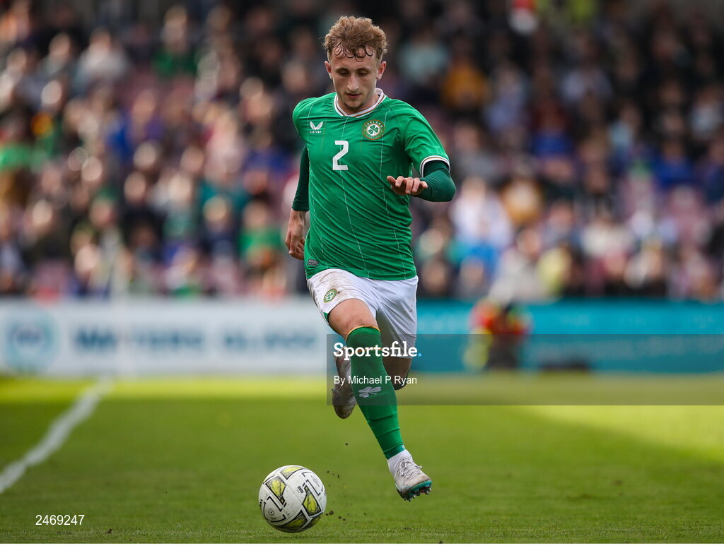 26 March 2023; Sam Curtis of Republic of Ireland during the Under-21 international friendly match between Republic of Ireland and Iceland at Turner's Cross in Cork. Photo by Michael P Ryan/Sportsfile
