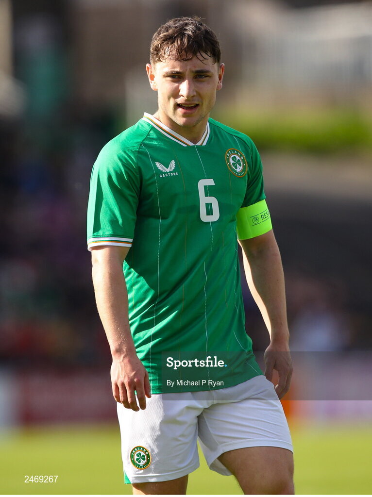 26 March 2023; Joe Hodge of Republic of Ireland during the Under-21 international friendly match between Republic of Ireland and Iceland at Turner's Cross in Cork. Photo by Michael P Ryan/Sportsfile