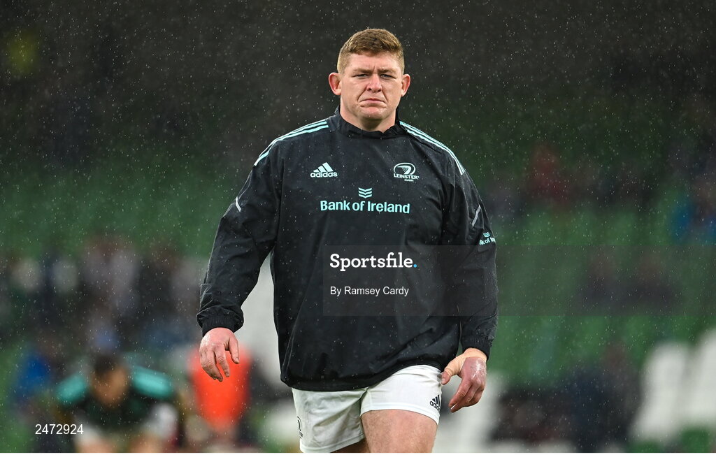 1 April 2023; Tadhg Furlong of Leinster before the Heineken Champions Cup Round of 16 match between Leinster and Ulster at Aviva Stadium in Dublin. Photo by Ramsey Cardy/Sportsfile