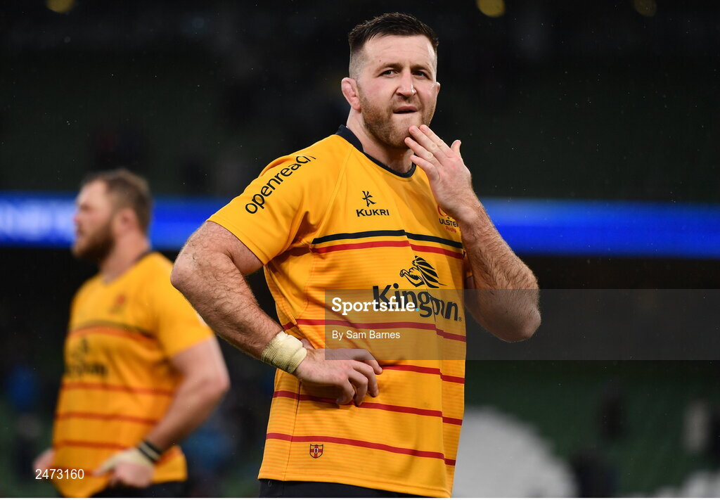 1 April 2023; Alan O'Connor of Ulster after his side's defeat in the Heineken Champions Cup Round of 16 match between Leinster and Ulster at Aviva Stadium in Dublin. Photo by Sam Barnes/Sportsfile