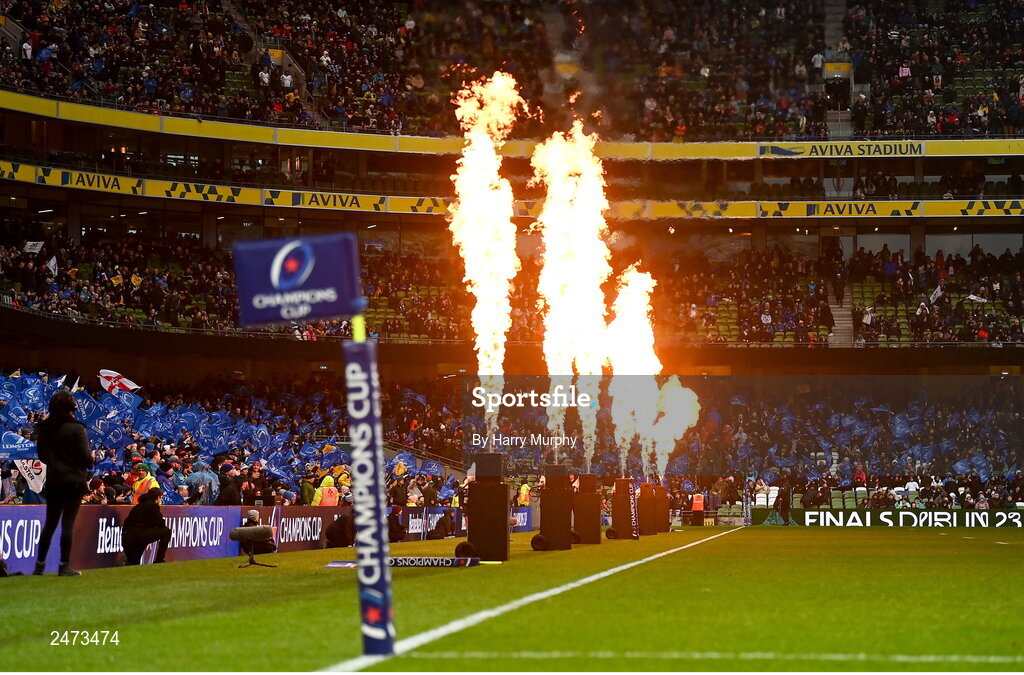 1 April 2023; A general view during the Heineken Champions Cup Round of 16 match between Leinster and Ulster at Aviva Stadium in Dublin. Photo by Harry Murphy/Sportsfile