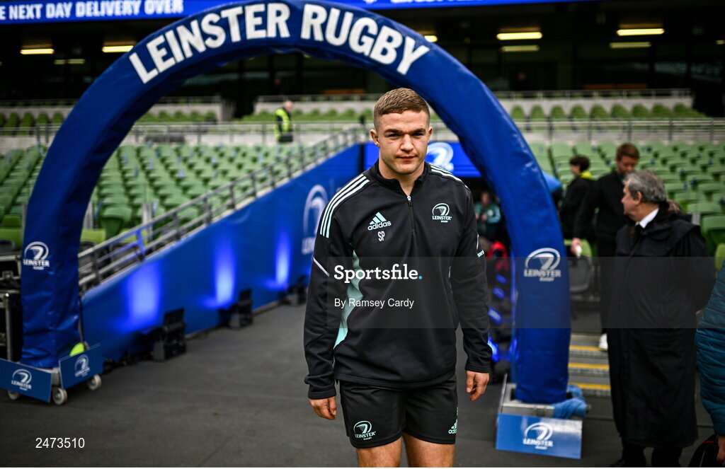 1 April 2023; Scott Penny of Leinster before the Heineken Champions Cup Round of 16 match between Leinster and Ulster at Aviva Stadium in Dublin. Photo by Ramsey Cardy/Sportsfile