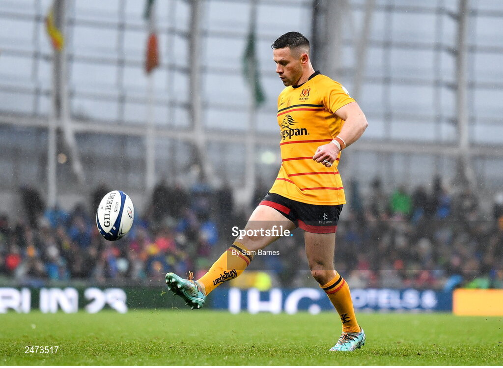 1 April 2023; John Cooney of Ulster during the Heineken Champions Cup Round of 16 match between Leinster and Ulster at Aviva Stadium in Dublin. Photo by Sam Barnes/Sportsfile
