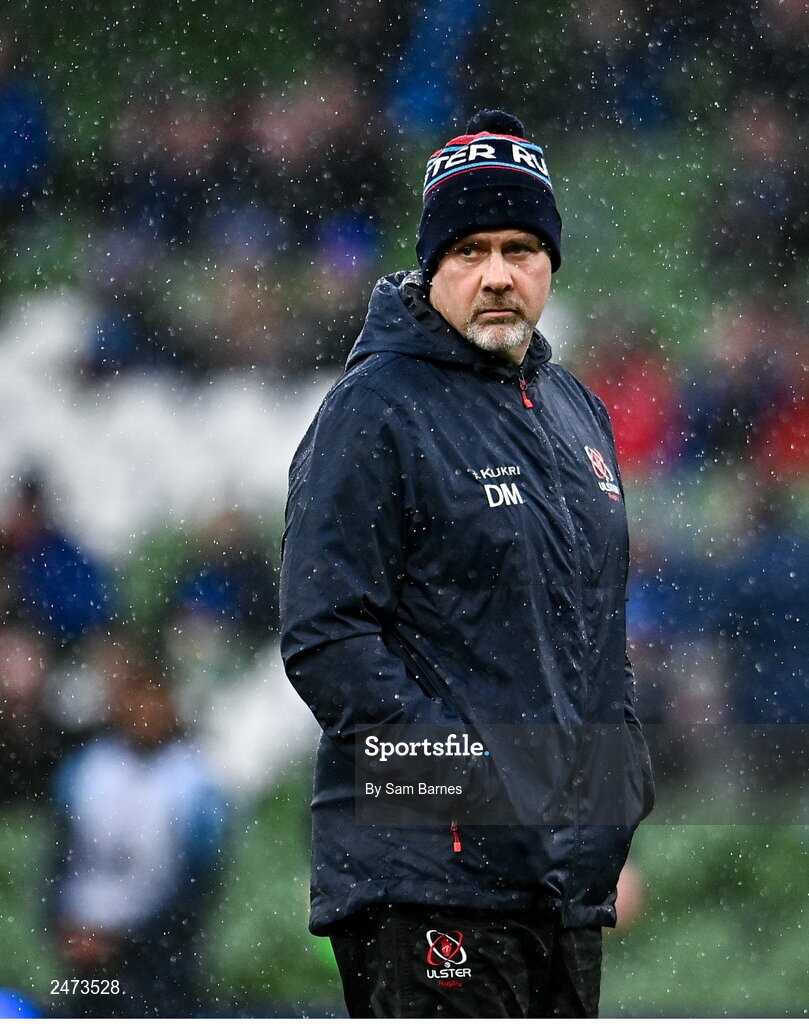 1 April 2023; Ulster head coach Dan McFarland before the Heineken Champions Cup Round of 16 match between Leinster and Ulster at Aviva Stadium in Dublin. Photo by Sam Barnes/Sportsfile